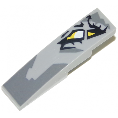 light bluish gray slope curved 4 x 1 with dragon eye pattern model right side