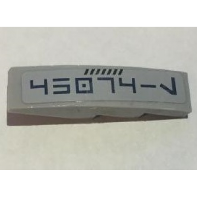 light bluish gray slope curved 4 x 1 with dark blue aurebesh characters 45074-l pattern model right side sticker - set 75046