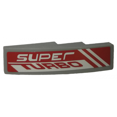 light bluish gray slope curved 4 x 1 with super turbo pattern model right side sticker - set 42039