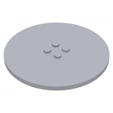 light bluish gray tile round 8 x 8 with 4 studs in center