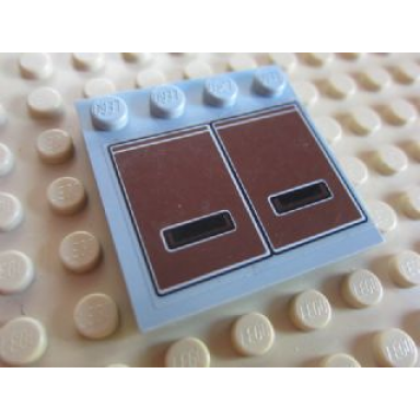 light bluish gray tile modified 4 x 4 with studs on edge with reddish brown panels pattern sticker - set 7753