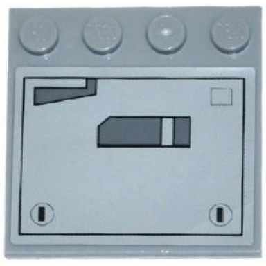 light bluish gray tile modified 4 x 4 with studs on edge with sw at-dp panels pattern model left side sticker - set 75083