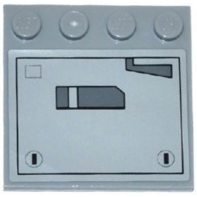 light bluish gray tile modified 4 x 4 with studs on edge with sw at-dp panels pattern model right side sticker - set 75083