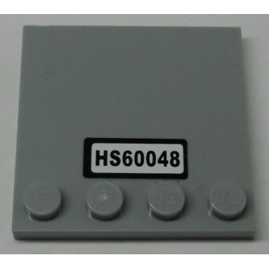 light bluish gray tile modified 4 x 4 with studs on edge with hs60048 pattern sticker - set 60048