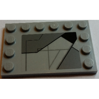 light bluish gray tile modified 4 x 6 with studs on edges with sw sith infiltrator panel pattern model right side sticker - set 7961