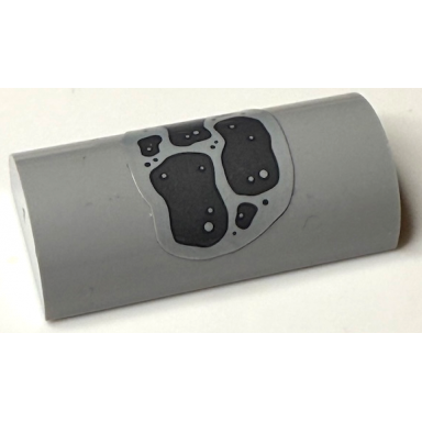 light bluish gray slope curved 2 x 4 double with groove with dark bluish gray stones and dots pattern sticker - set 43231