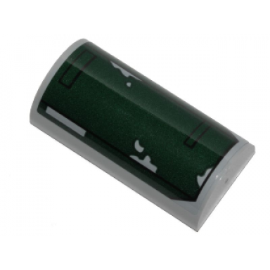 light bluish gray slope curved 2 x 4 double with groove with sw slave i dark green peeling paint pattern sticker - set 75222