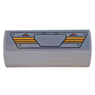 light bluish gray slope curved 2 x 4 double with groove with red triangles hatch and hull plates pattern sticker - set 76162
