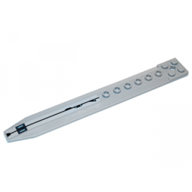 light bluish gray plate modified 2 x 16 with angled side extensions and axle hole rotor blade with black mechanical lines pattern model left sticker - set 75013