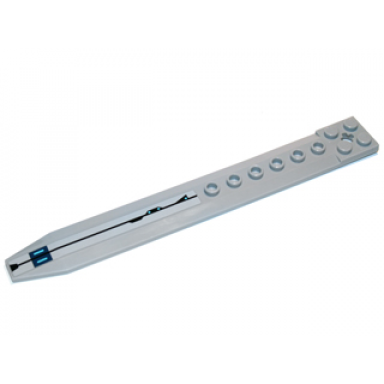 light bluish gray plate modified 2 x 16 with angled side extensions and axle hole rotor blade with black mechanical lines pattern model right sticker - set 75013