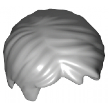 light bluish gray minifigure hair short tousled with side part