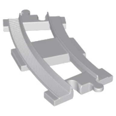 light bluish gray duplo train track curved short