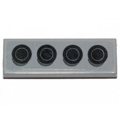 light bluish gray tile 1 x 3 with 4 black engine cylinders pattern sticker - set 40409