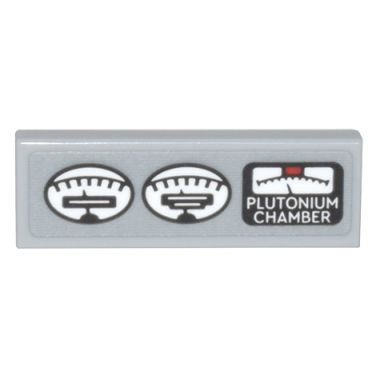 light bluish gray tile 1 x 3 with 2 white oval gauges and black gauge plutonium chamber pattern sticker - set 10300