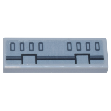 light bluish gray tile 1 x 3 with black and dark bluish gray stripe and rectangles pattern sticker - set 75357