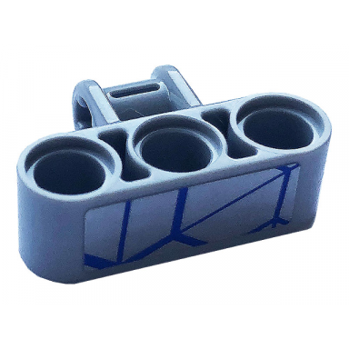 light bluish gray technic axle and pin connector perpendicular triple with blue and silver race pattern sticker - set 42123