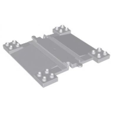 light bluish gray duplo train track with ramps for car crossing