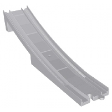 light bluish gray duplo train track bridge end section with large bottom support
