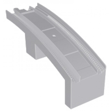 light bluish gray duplo train track bridge middle section half arch