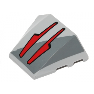 light bluish gray wedge 4 x 3 triple curved no studs with two red arrows vulture droid sensors pattern