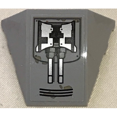 light bluish gray wedge 4 x 3 triple curved no studs with sw panels pipes and grille pattern sticker - set 75202