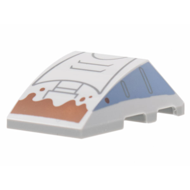light bluish gray wedge 4 x 3 triple curved no studs with sand blue side panels dark bluish gray mechanical contour lines and reddish brown mud pattern