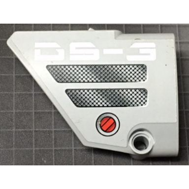 light bluish gray technic panel fairing 13 large short smooth side a with ds-3 black mesh grilles and red knob pattern sticker - set 7160