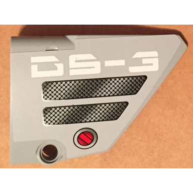 light bluish gray technic panel fairing 14 large short smooth side b with ds-3 black mesh grilles and red knob pattern sticker - set 7160