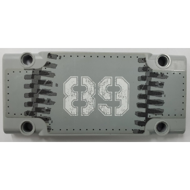 light bluish gray technic panel plate 5 x 11 x 1 with white 89 and dark bluish gray tread marks pattern sticker - set 42076