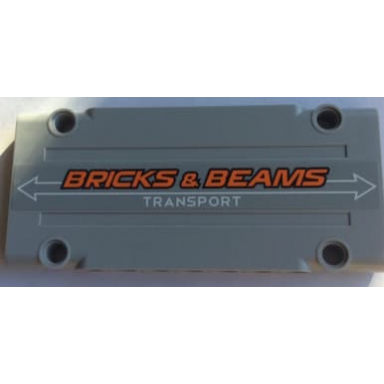 light bluish gray technic panel plate 5 x 11 x 1 with bricks beams transport pattern sticker - set 42062