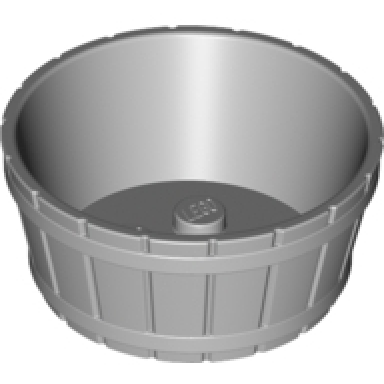 light bluish gray container barrel half large with axle hole