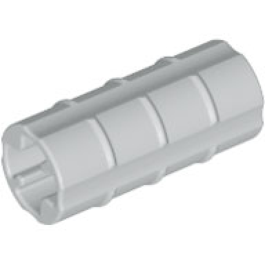 light bluish gray technic axle connector 2l ridged with x hole x orientation