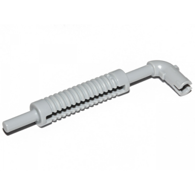light bluish gray vehicle exhaust pipe with technic pin flat end with squared pin hole