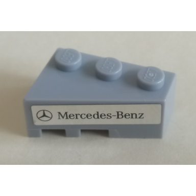 light bluish gray wedge 3 x 2 right with mercedes-benz logo and mercedes-benz on silver mirrored background pattern sticker - set 75911