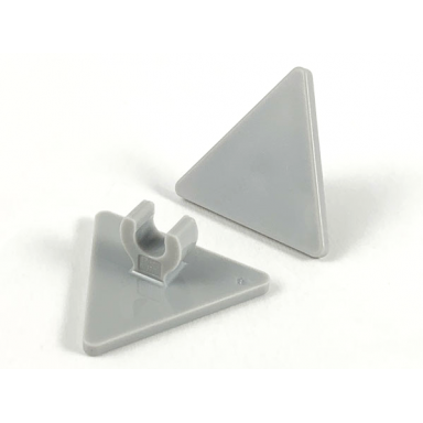light bluish gray road sign 2 x 2 triangle with open o clip