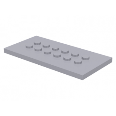 light bluish gray plate modified 4 x 8 with studs in center