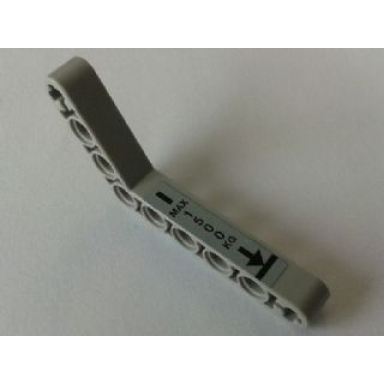 light bluish gray technic liftarm modified bent thick 1 x 9 6 - 4 with max 1500 kg in arrow down pattern sticker - set 8289