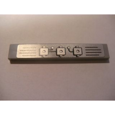 light bluish gray tile 1 x 6 with engine block pattern left sticker - set 8285