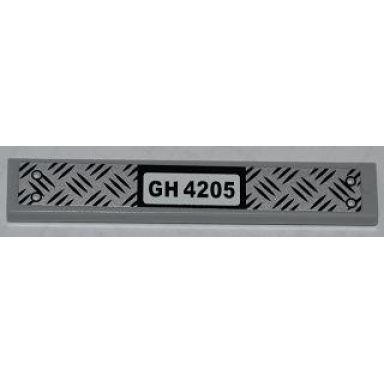 light bluish gray tile 1 x 6 with tread plate and gh 4205 pattern sticker - set 4205
