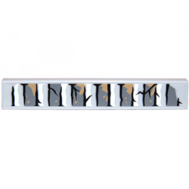light bluish gray tile 1 x 6 with bricks and cracks pattern type 2 sticker - set 9473