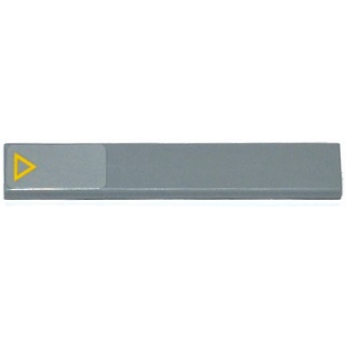 light bluish gray tile 1 x 6 with yellow triangle pointing inwards pattern sticker - set 75083