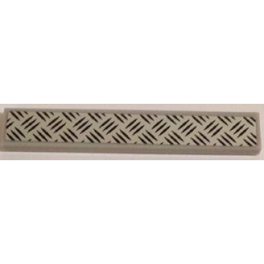 light bluish gray tile 1 x 6 with silver tread plate pattern sticker - sets 60081 60097