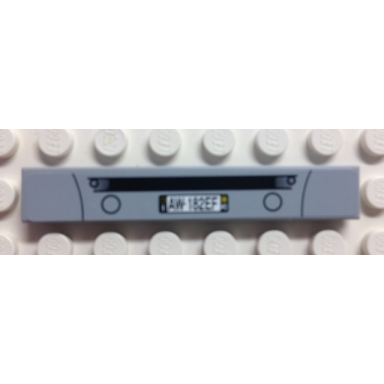 light bluish gray tile 1 x 6 with air intake and aw-182ef pattern sticker - set 8654