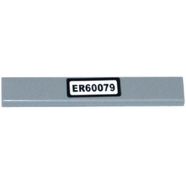 light bluish gray tile 1 x 6 with er60079 pattern sticker - set 60079