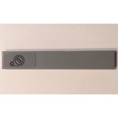 light bluish gray tile 1 x 6 with black cap with handle on light bluish gray background pattern model left side sticker - set 60101
