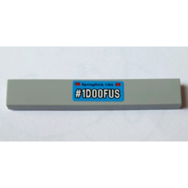light bluish gray tile 1 x 6 with springfield usa and white 1d00fus pattern sticker - set 71016