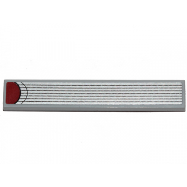 light bluish gray tile 1 x 6 with sw landspeeder 7 black stripes and dark red semicircle pattern sticker - set 75271
