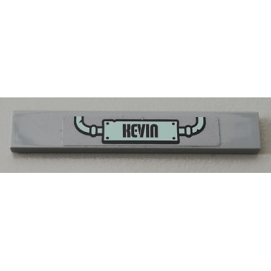 light bluish gray tile 1 x 6 with kevin sign and 2 pipes pattern sticker - set 75551