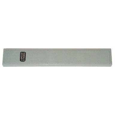 light bluish gray tile 1 x 6 with silver and black aston martin db5 logo pattern model left side sticker - set 76911