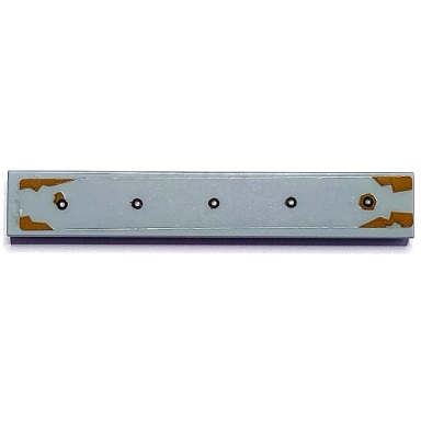 light bluish gray tile 1 x 6 with 5 rivets and medium nougat rust pattern model left side sticker - set 70425